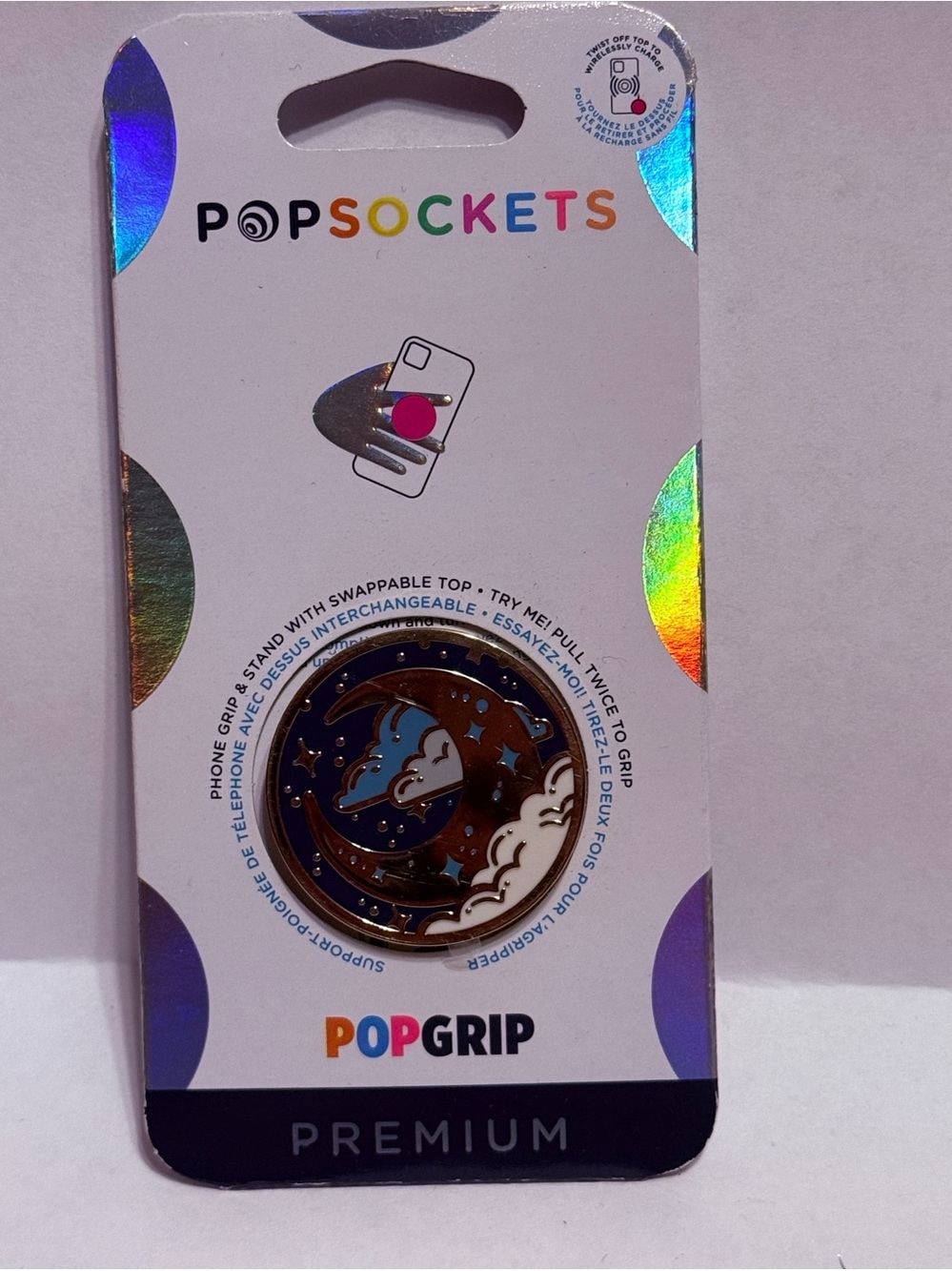 PopSockets PopGrip Premium Enamel Phone Grip in "Fly Me to the Moon"